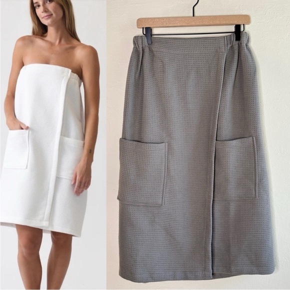 Cozy Earth Waffle Bath Towel Wrap Grey size XL / XXL - Picture 1 of 7